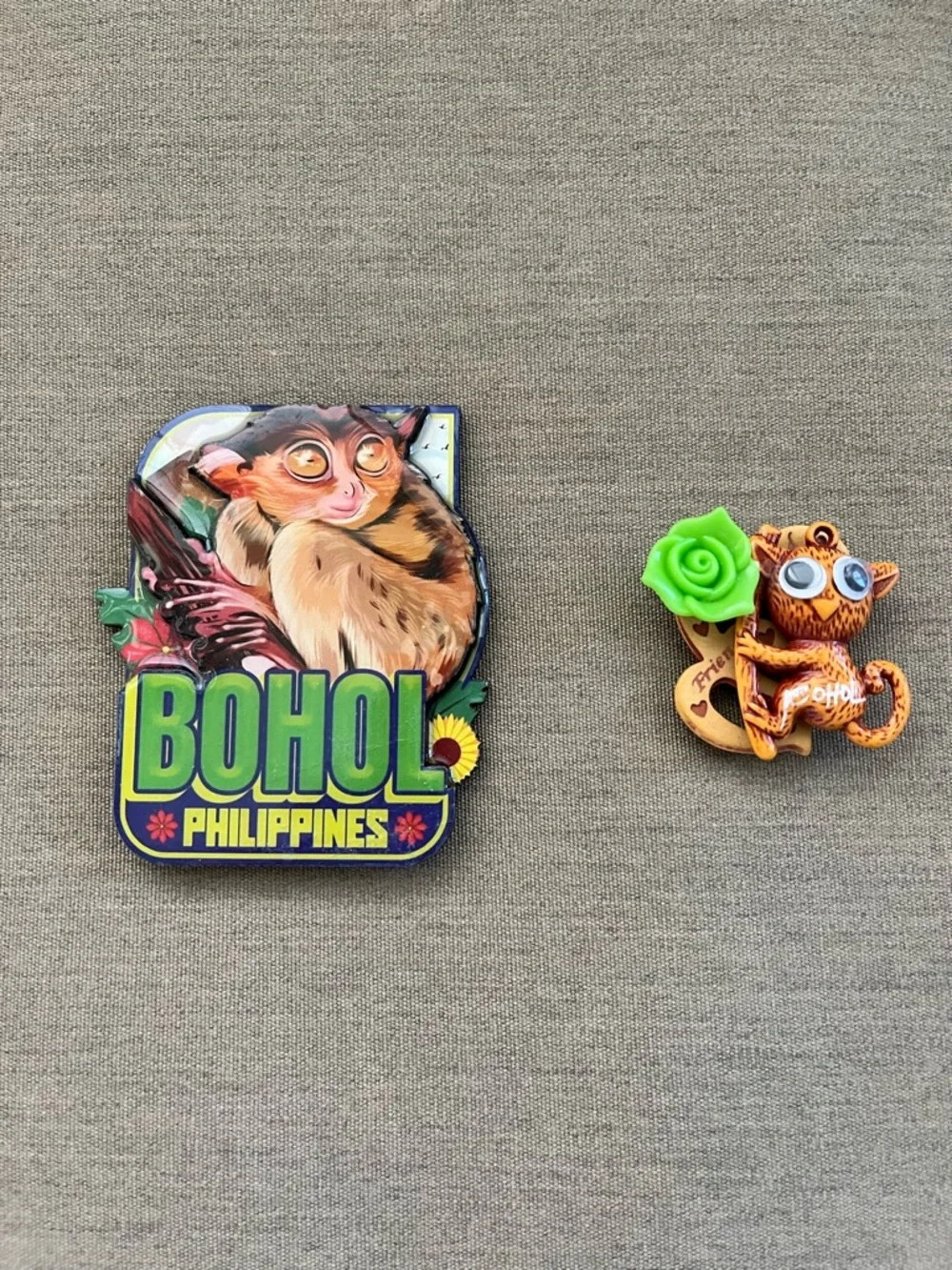 Bohol Tarsier Decorative Magnet with Bright Green Accent